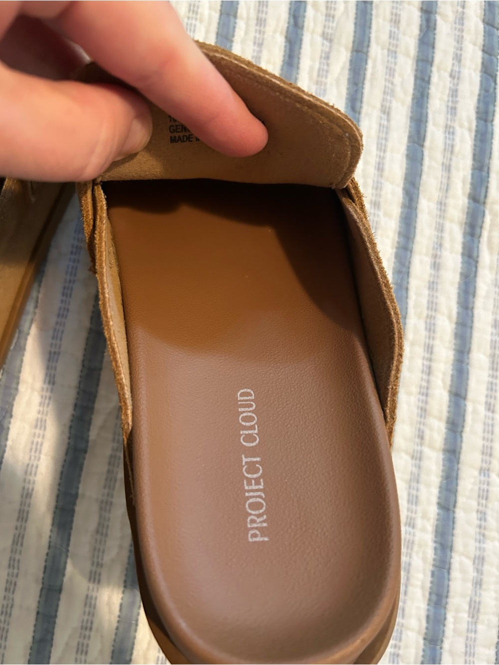 Project Cloud Women's Tan Suede Slide Loafers - Picture 5 of 7